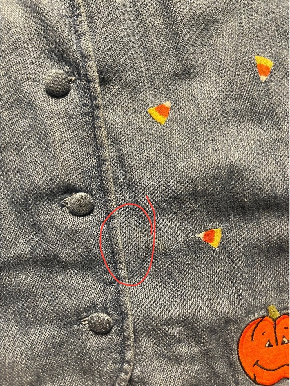 90’s Vintage Karen Scott XL Halloween Themed Cotton Vest with Pumpkin Embroidery - Picture 5 of 5